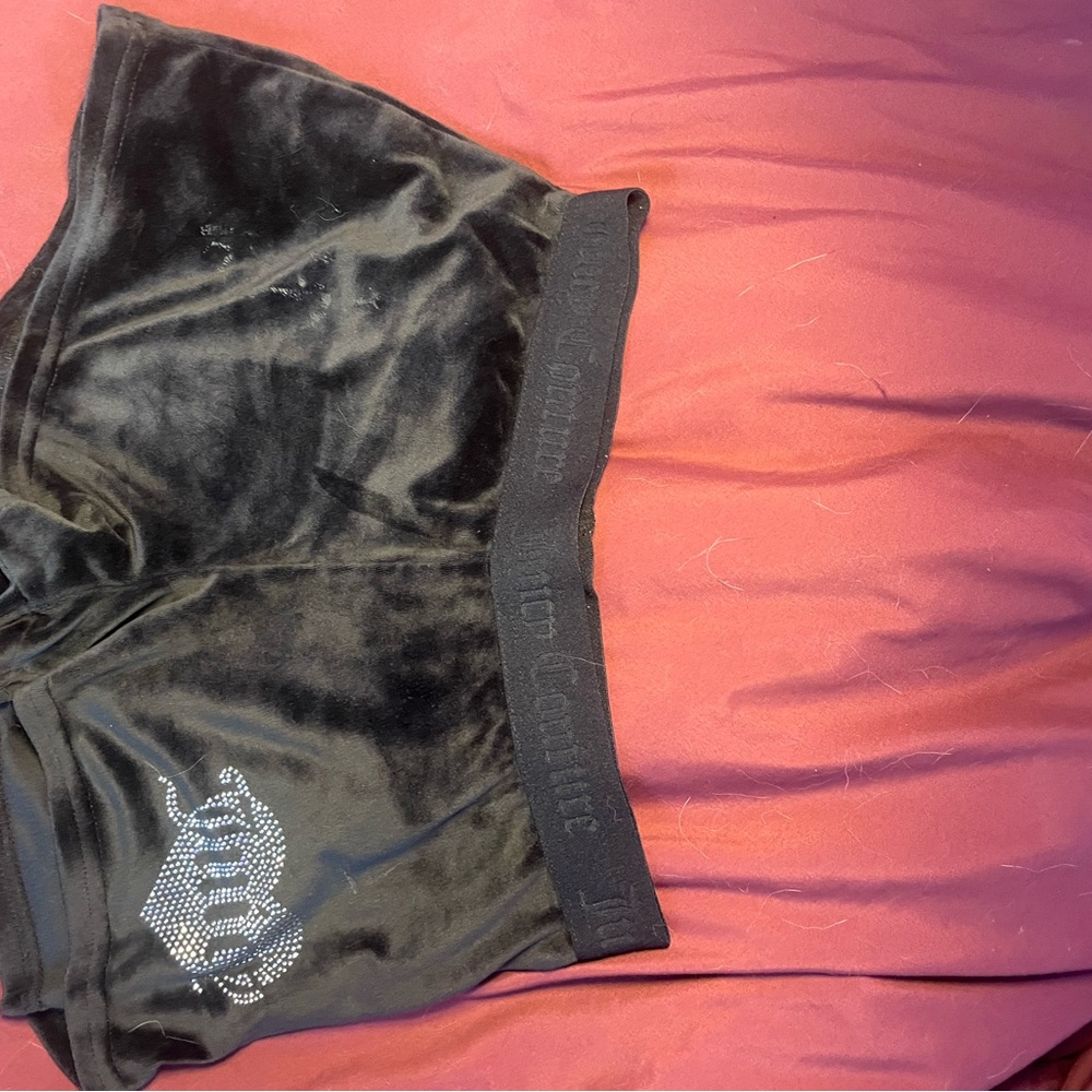 Juicy Couture Elegant Black Velvet Shorts